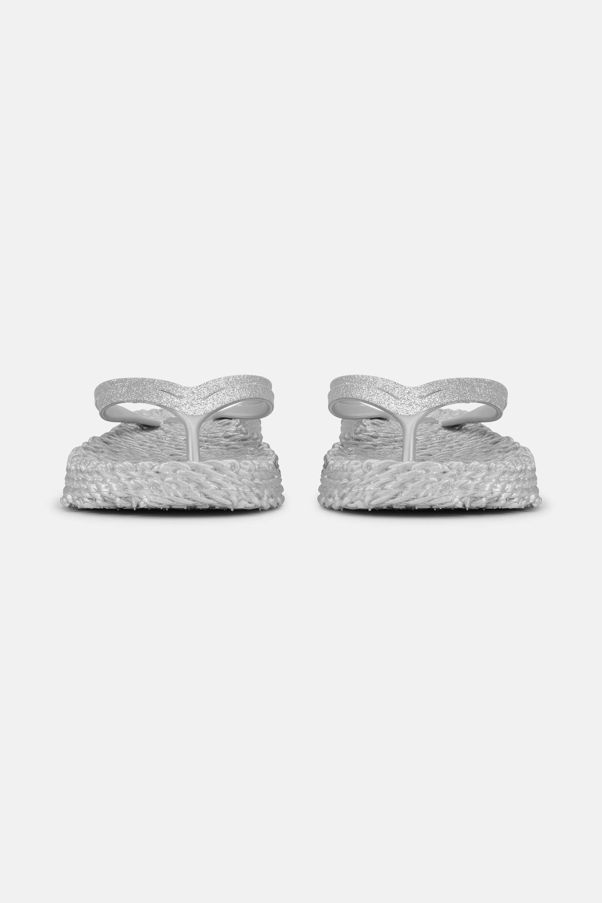 Platform Klipklapper Glitter - Silver